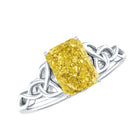 Rosec Jewels-IGI Verified Celtic Engagement Ring with 2 Carat Radiant Cut Lab Yellow Diamond