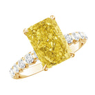 Rosec Jewels-3 Carat Radiant Cut Lab Yellow Diamond Statement Engagement Ring IGI Certified