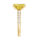 Rosec Jewels-3 Carat Radiant Cut Lab Yellow Diamond Statement Engagement Ring IGI Certified
