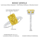 Rosec Jewels-IGI Documented 3 Carat Lab Yellow Diamond Radiant Cut Engagement Ring with Hidden Halo