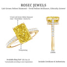 Rosec Jewels-IGI Documented 3 Carat Lab Yellow Diamond Radiant Cut Engagement Ring with Hidden Halo