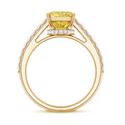 Rosec Jewels-IGI Documented 3 Carat Lab Yellow Diamond Radiant Cut Engagement Ring with Hidden Halo