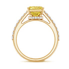 Rosec Jewels-Hidden Halo Radiant Cut Engagement Ring with IGI Verified 4 Carat Lab Yellow Diamond
