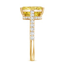 Rosec Jewels-Hidden Halo Radiant Cut Engagement Ring with IGI Verified 4 Carat Lab Yellow Diamond