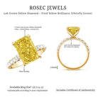 4 Carat Radiant Cut Lab Grown Yellow Diamond Engagement Ring IGI Certified Vivid Yellow - VS1 - Rosec Jewels