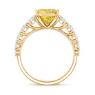Rosec Jewels-Radiant Cut 4 Carat Lab Yellow Diamond Side Stone Engagement Ring IGI Certified