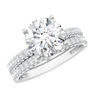 Rosec Jewels-IGI Verified Lab Grown Diamond 3 Carat Engagement Ring with Wedding Band