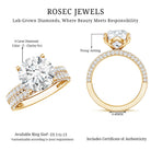 Rosec Jewels-4 Carat IGI Authenticated Lab Grown Diamond Wedding Ring Set for Women