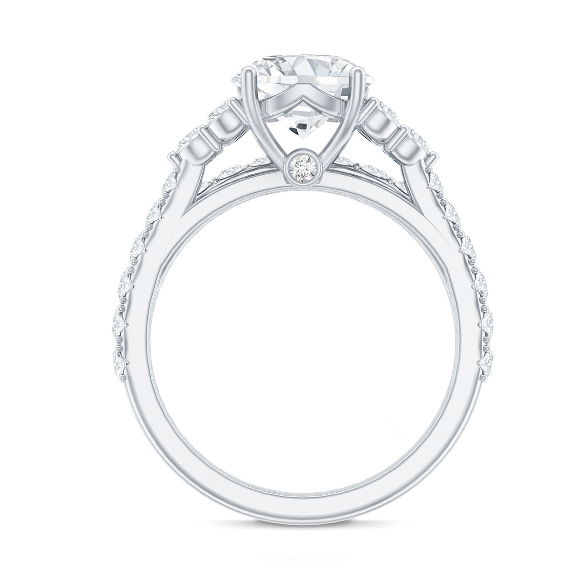 3 Carat Lab Diamond Engagement Ring Set with IGI Certificate Lab - ( E-VS1 ) - Rosec Jewels