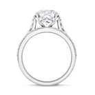 Rosec Jewels-IGI Graded 3 Carat Round Cut Lab Grown Diamond Engagement Ring with Band