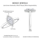 Elongated Marquise Cut Lab Grown Diamond Halo Engagement Ring for Her Lab - ( EF-VS ) - Rosec Jewels