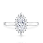 Elongated Marquise Cut Lab Grown Diamond Halo Engagement Ring for Her Lab - ( EF-VS ) - Rosec Jewels