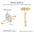 Elongated Marquise Cut Lab Grown Diamond Halo Engagement Ring for Her Lab - ( EF-VS ) - Rosec Jewels