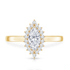 Elongated Marquise Cut Lab Grown Diamond Halo Engagement Ring for Her Lab - ( EF-VS ) - Rosec Jewels