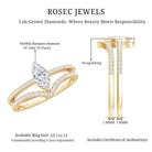 Marquise Cut Lab Grown Diamond Bridal Ring Set for Her Lab - ( EF-VS ) - Rosec Jewels
