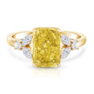 Rosec Jewels-3 Carat Radiant Cut Lab Yellow Diamond Designer Engagement Ring IGI Certified