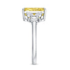 Rosec Jewels-IGI Verified Radiant Cut Lab Grown Yellow Diamond 4 Carat Engagement Ring