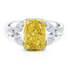 Rosec Jewels-IGI Verified Radiant Cut Lab Grown Yellow Diamond 4 Carat Engagement Ring
