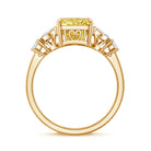 Rosec Jewels-IGI Verified Radiant Cut Lab Grown Yellow Diamond 4 Carat Engagement Ring