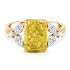 Rosec Jewels-IGI Verified Radiant Cut Lab Grown Yellow Diamond 4 Carat Engagement Ring