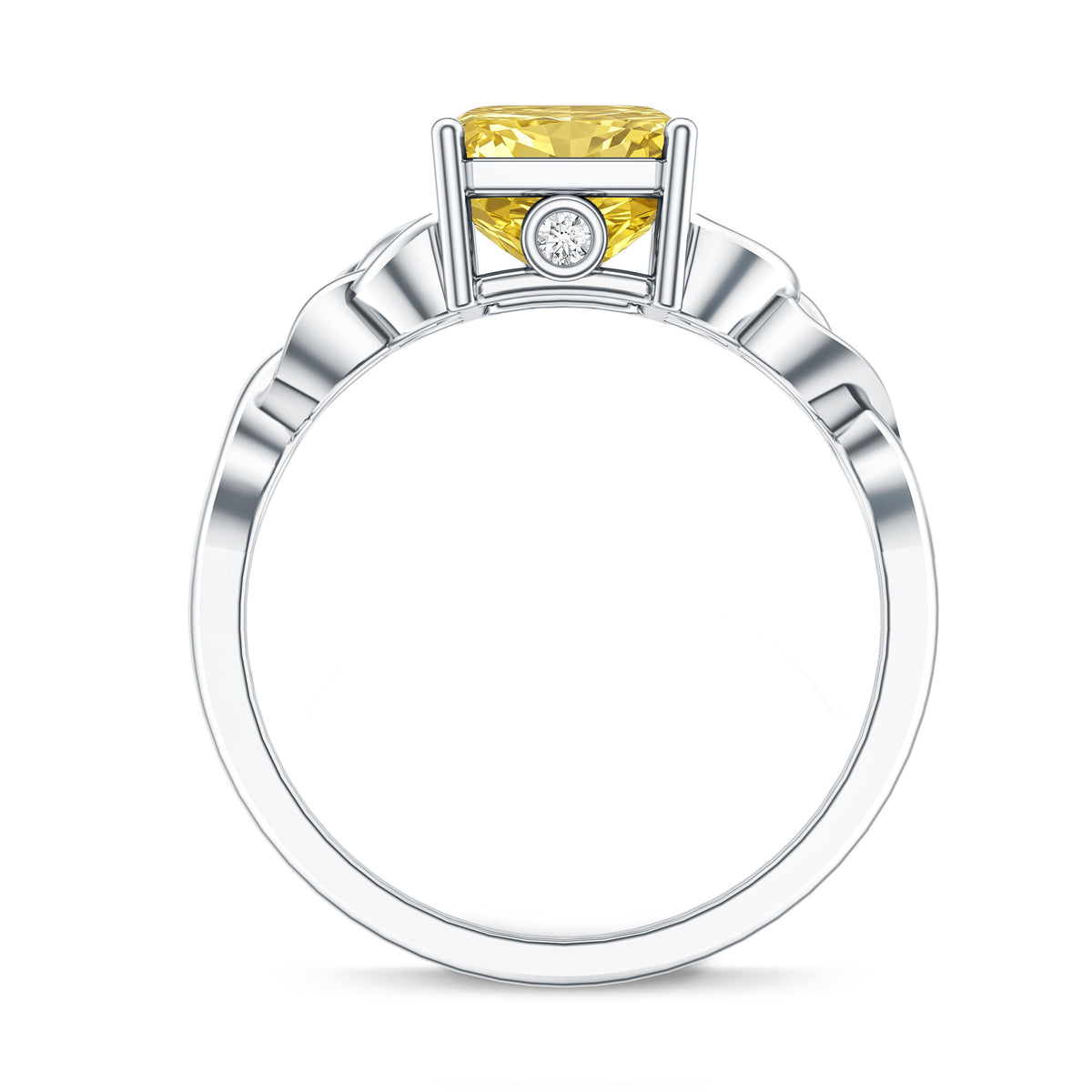Rosec Jewels-IGI Certified Celtic Design Engagement Ring with Radiant Cut 3 Carat Lab Grown Diamond