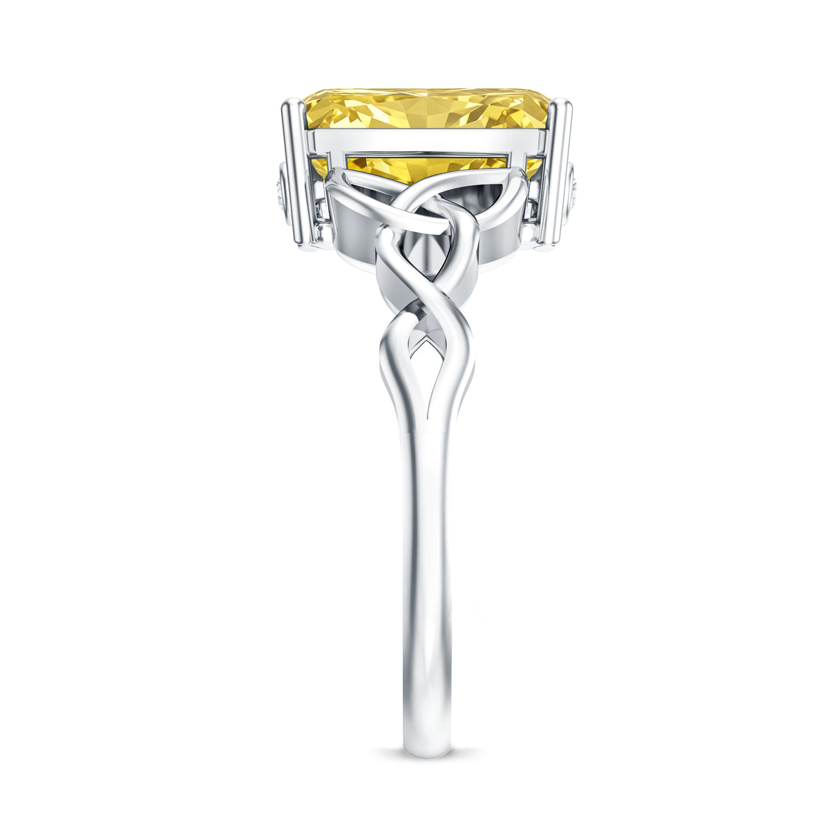 Rosec Jewels-IGI Certified Celtic Design Engagement Ring with Radiant Cut 3 Carat Lab Grown Diamond