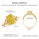 Rosec Jewels-IGI Certified Celtic Design Engagement Ring with Radiant Cut 3 Carat Lab Grown Diamond