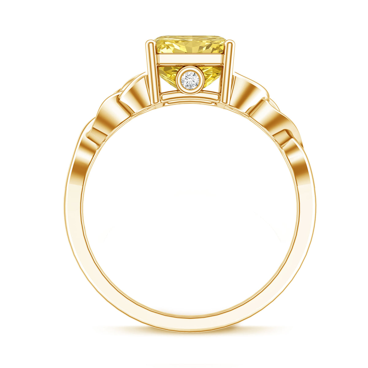 Rosec Jewels-IGI Certified Celtic Design Engagement Ring with Radiant Cut 3 Carat Lab Grown Diamond