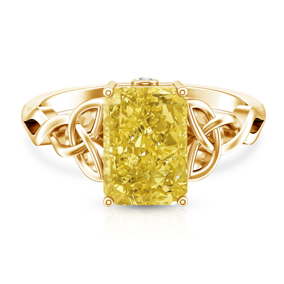 Rosec Jewels-IGI Certified Celtic Design Engagement Ring with Radiant Cut 3 Carat Lab Grown Diamond