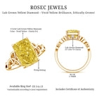 Rosec Jewels-4 Carat Radiant Cut Lab Yellow Diamond Celtic Knot Engagement Ring with IGI Certificate