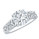 Rosec Jewels-3 Carat Cushion Cut Lab Grown Diamond Vintage Engagement Ring with IGI Certificate
