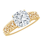 Rosec Jewels-3 Carat Cushion Cut Lab Grown Diamond Vintage Engagement Ring with IGI Certificate