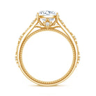 Rosec Jewels-3 Carat Cushion Cut Lab Grown Diamond Vintage Engagement Ring with IGI Certificate