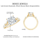 Rosec Jewels-IGI Verified 4 Carat Lab Grown Diamond Princess Cut Engagement Ring with Split Shank