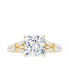 Rosec Jewels-IGI Verified 4 Carat Lab Grown Diamond Princess Cut Engagement Ring with Split Shank