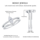 Marquise Cut Moissanite Engagement Ring with Enhancer D-VS1 - Rosec Jewels