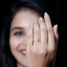 Marquise Cut Moissanite Engagement Ring with Enhancer D-VS1 - Rosec Jewels
