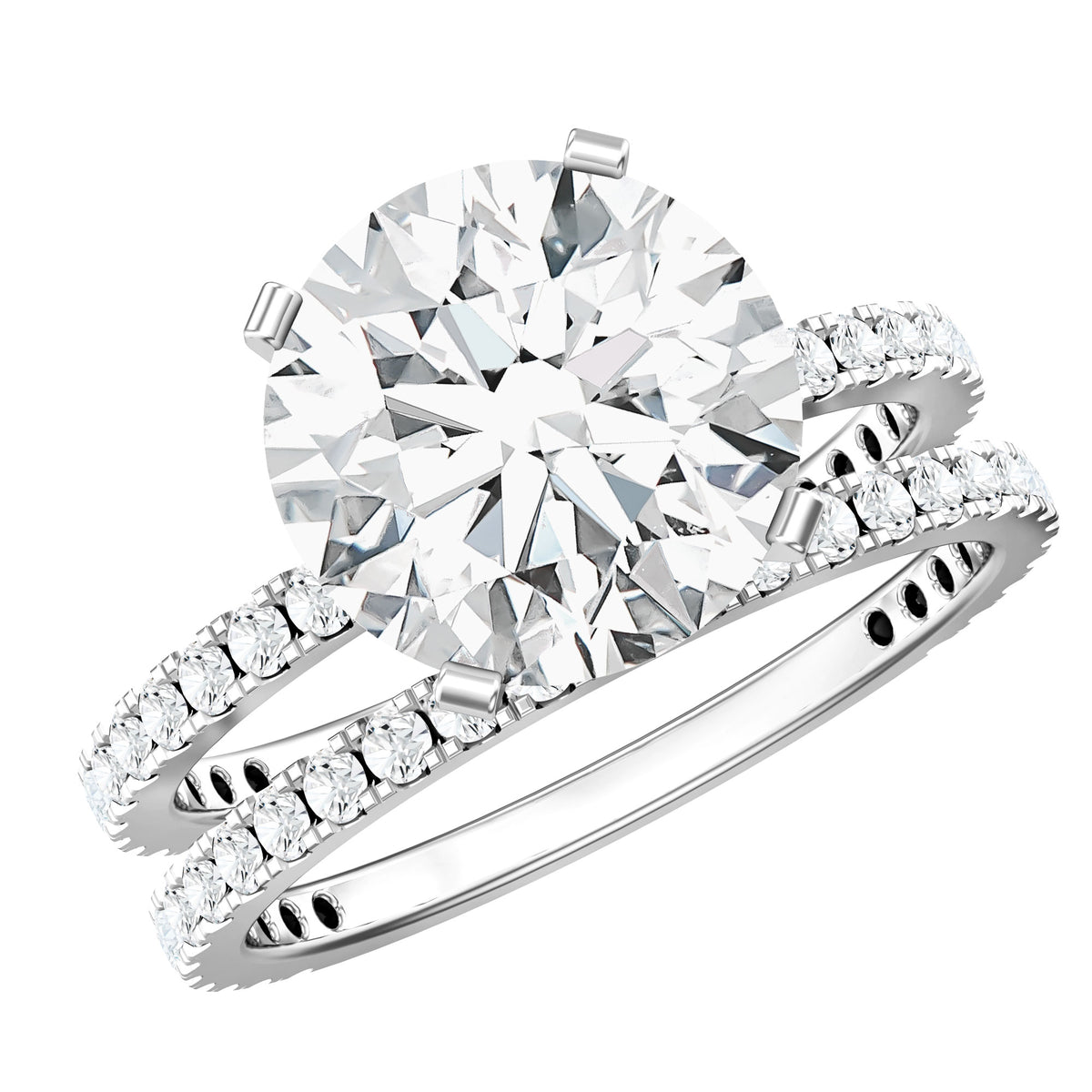 Rosec Jewels-4 Carat Lab Grown Diamond Bridal Ring Set with IGI Certificate
