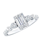 Rosec Jewels-IGI Verified 2 Carat Emerald Cut Lab Grown Diamond Engagement Ring with Side Stones