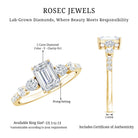 Rosec Jewels-IGI Verified 2 Carat Emerald Cut Lab Grown Diamond Engagement Ring with Side Stones