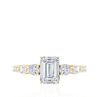 Rosec Jewels-IGI Verified 2 Carat Emerald Cut Lab Grown Diamond Engagement Ring with Side Stones