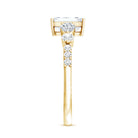 1.8 Carat Emerald Cut Moissanite Engagement Ring with Side Stones D-VS1 - Rosec Jewels