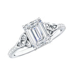 Rosec Jewels-Emerald Cut 2 Carat Lab Grown Diamond Celtic Engagement Ring IGI Certified