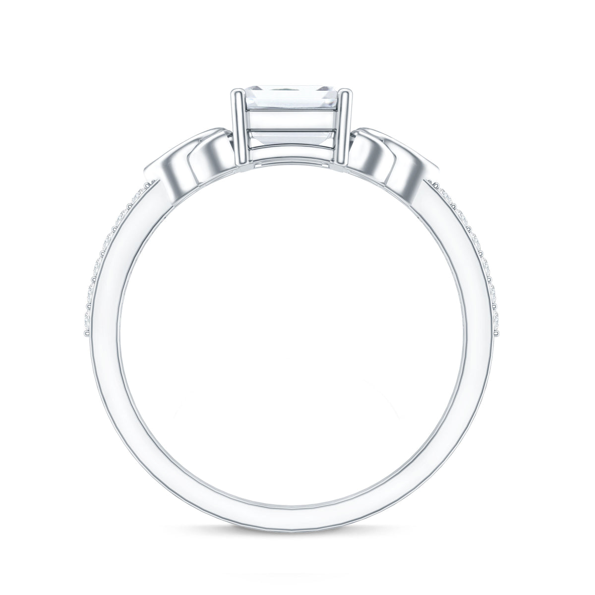 Rosec Jewels-Emerald Cut 2 Carat Lab Grown Diamond Celtic Engagement Ring IGI Certified