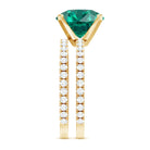 3.5 Carat Lab Created Emerald and Diamond Engagement Ring Set AAAA - Rosec Jewels