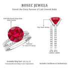 Huge 5 Carat Lab Created Ruby and Diamond Wedding Ring Set for Her AAAA - Rosec Jewels