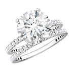 4.4 Carat Moissanite Solitaire Engagement Ring with Ring Guard D-VS1 - Rosec Jewels