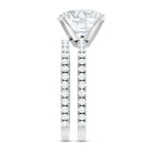 4.4 Carat Moissanite Solitaire Engagement Ring with Ring Guard D-VS1 - Rosec Jewels