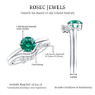 0.8 Carat Lab Grown Emerald and Diamond Wedding Ring Set for Women AAAA - Rosec Jewels