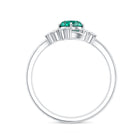 0.8 Carat Lab Grown Emerald and Diamond Wedding Ring Set for Women AAAA - Rosec Jewels